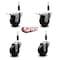 Service Caster 3.5'' Soft Rubber Swivel 7/8'' Expanding Stem Caster Set 2 Total Lock Brakes, 4PK SCC-EXTTL20S3514-SRS-2-S-2-78 - alternate 5
